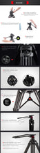 Load image into Gallery viewer, miliboo MTT601A Aluminum Heavy Duty Fluid Head Camera Tripod for Camcorder/DSLR Stand Professional Video Tripod