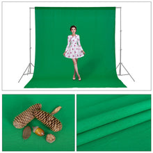 Load image into Gallery viewer, Green screen Photography Backdrops Green/White/Black/Blue/Grey Muslin Polyester-cotton Professional Background for Photo Studio
