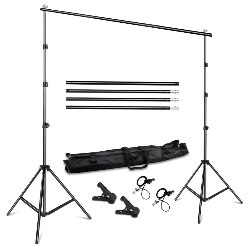 Background Stand Support System 2.6M x 3M/8.5ft x 10ft Kit with Carrying Case for Muslins Backdrops,Paper and Canvas