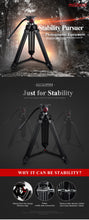 Load image into Gallery viewer, miliboo MTT601A Aluminum Heavy Duty Fluid Head Camera Tripod for Camcorder/DSLR Stand Professional Video Tripod
