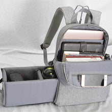 Load image into Gallery viewer, FASHION STYLE CANVAS DSLR CAMERA BACKPACK LIGHT GREY RUCKSACK WATERPROOF FOR SONY CANON NIKON OLYMPUS
