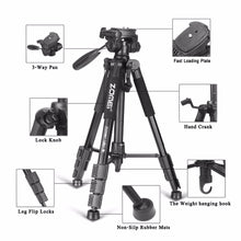 Load image into Gallery viewer, New Zomei Tripod Z666 Professional Portable Travel Aluminium Camera Tripod Accessories Stand with Pan Head for Canon Dslr Camera
